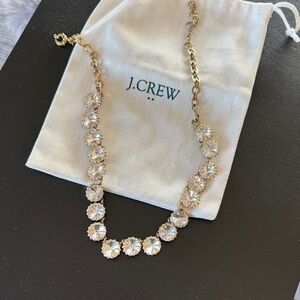 J. Crew Gold Necklace with Clear Crystals